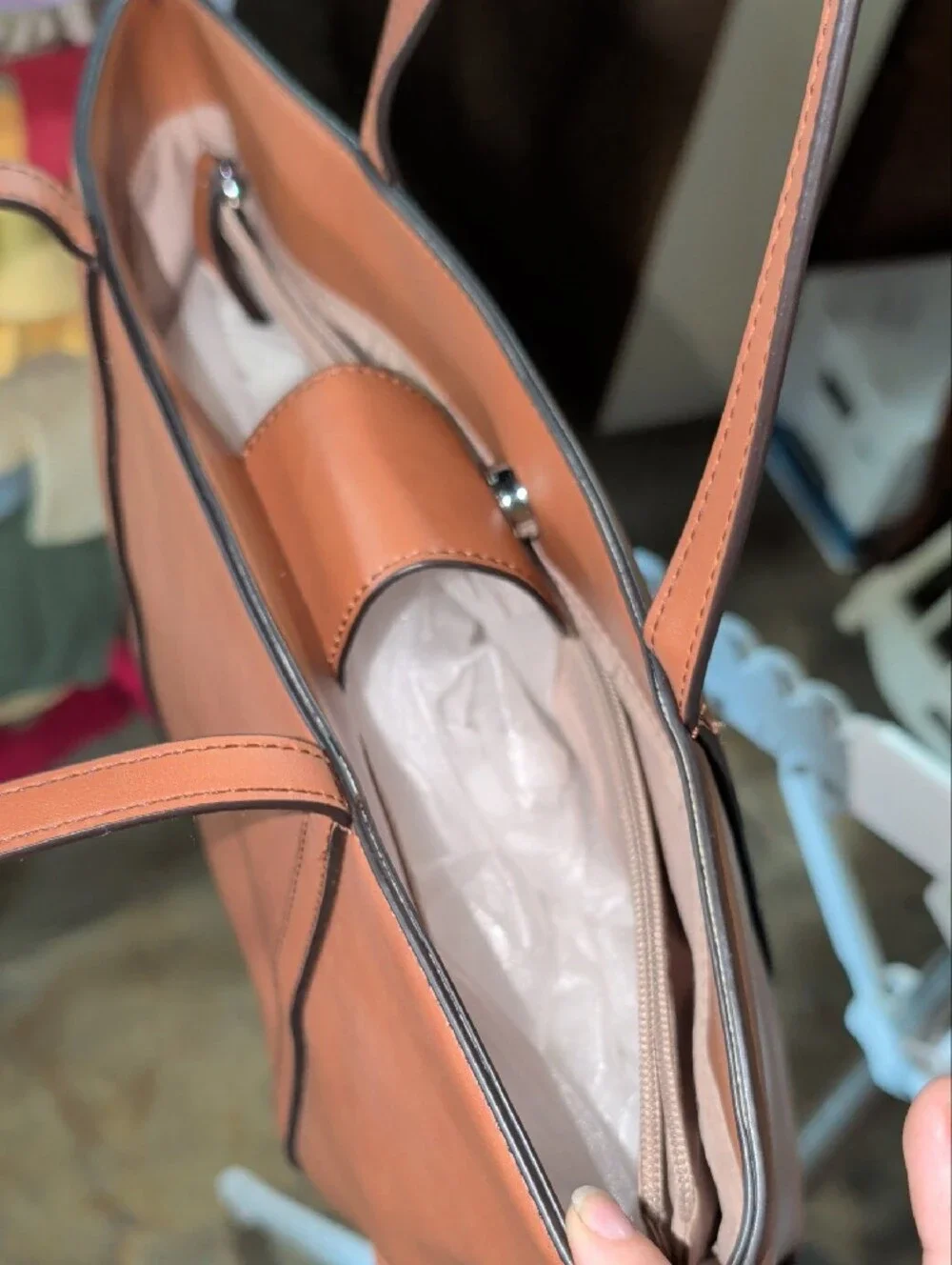 Nine West Cognac Brown Tote Shoulder Bag